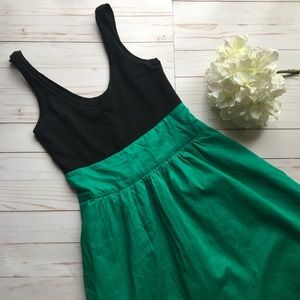 {Express}Black / Emerald Empire Waist Dress Size 2